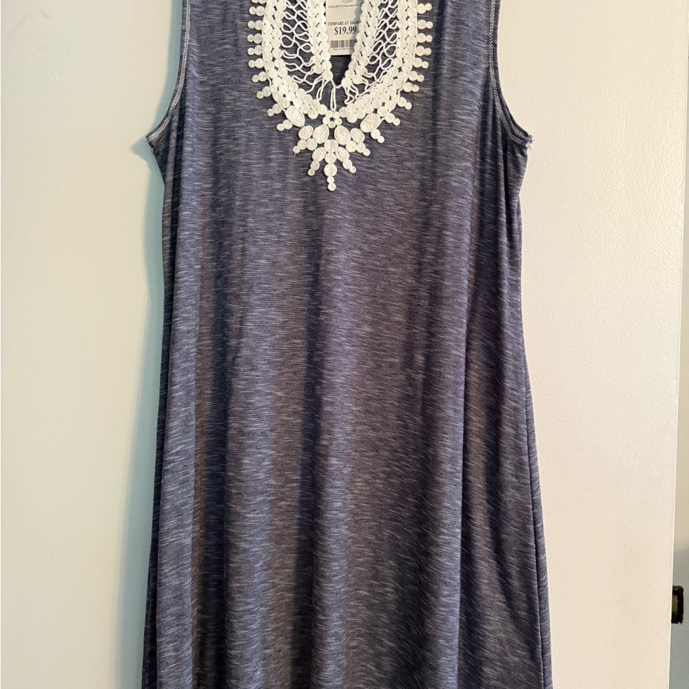 Max Studio Gray Embellished Sleeveless Tank Top